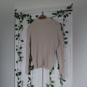 Cream Half Cut Sweater